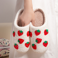 Chaussons en peluche avec motif de dessin animé mignon personnalisé pour femme, chaussons d'intérieur moelleux confortable et doux