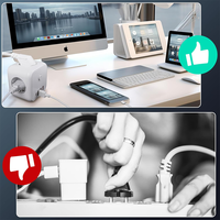 Multiprise Cube Reisende à Prix de Gros avec Interrupteur, 3 Prises et 3 Ports USB, Prise avec Douille