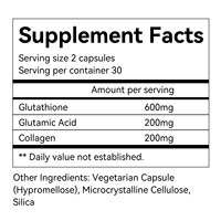 Kapsul Pemutih Glutathione 1000mg OEM Grosir, Campuran L-Glutathione Vitamin C Kolagen, Pabrik Label Pribadi