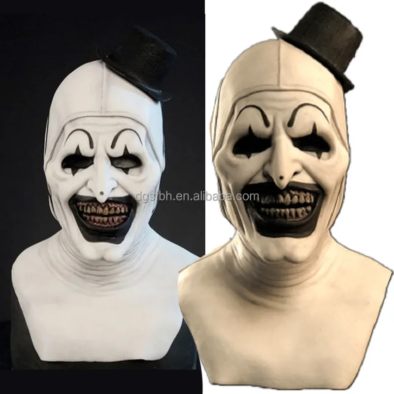 Ghost Break Clown Mask Latex Head Cover Full Face Halloween Makeup Prom Horror Props Cos Party Role Play Clown