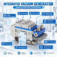 Sistem Generator Vakum Pneumatik Terintegrasi 2-10 Stasiun Kustom dengan Katup Solenoid untuk Otomasi Industri