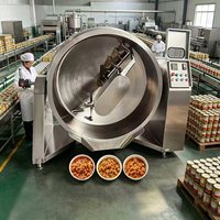 Marmite de cuisson mélangeuse à vapeur en acier inoxydable pour l'industrie alimentaire, avec fonctions d'agitation, d'inclinaison et de déchargement, pour la fabrication de pâte de dattes et de confiture