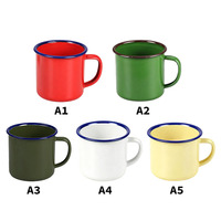 Tasse à café ou à thé en émail personnalisée avec logo, fabriquée en Chine par un fournisseur d'usine, logo personnalisé imprimé, tasse en émail métallique pour le camping