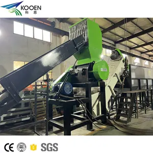 Automatic Plastic Recycling Plant PP PE Stretch Film Crushing Washing Dewatering Machine Line