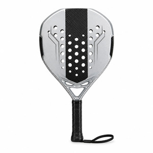 Raqueta de <span class=keywords><strong>Pádel</strong></span> Estilo Lamborghini en Fibra de Carbono Plateada 12K 38mm EVA Redonda Termoformada Personalizada - Product Image 2