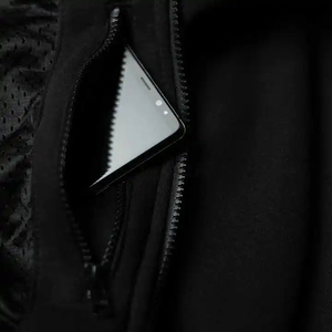 Blouson de moto imprimé avec protections intégrées, en polaire, certifié CE, confortable et protecteur, noir, pour la ville - Product Image 4