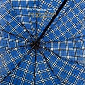 Manual Large Polyester Plaid Three-Fold Advertising Gift <b>Umbrella</b> with Custom Print Logo and UV Protection - Product Image 2