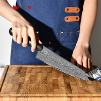 Cuchillo de Chef Japonés Kiritsuke de 8 Pulgadas (200mm) con Hoja de Damasco de 67 Capas, Núcleo VG10, Mango G10 de Espiga Completa, Borde Hamaguri, Personalizado OEM