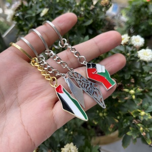 Palästina Karte Flagge Unterstützung Palästina Flagge Luxus Emaille Palästina Metall Karte Schlüssel bund Fabrik Großhandel - Product Image 2