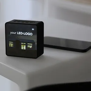 Рекламный подарок мини-динамик OEM полноцветный светодиодный логотип портативная музыкальная шкатулка аудиоплеер Bluetooths беспроводной динамик