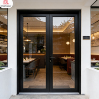 Puerta Batiente de Aluminio de Estilo Francés Moderno, Resistente a Huracanes, con Vidrio Laminado de Seguridad, Impermeable y Resistente a Impactos