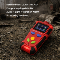 Détecteur de gaz industriel portable O2 H2S NH3 CO, alarme de fuite de gaz toxique, son, lumière, vibration, aspiration par pompe, moniteur LCD