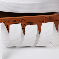 Bande de couture de bobine tricotée à haute élasticité noir blanc plat bande élastique sangle ruban pour ceinture de couture de vêtement