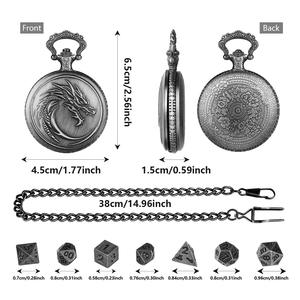 <span class=keywords><strong>2025</strong></span> Vintage özel kişiselleştirilmiş ejderha kuvars erkekler için zincirli cep saati yeni tasarım antik stil aksesuarları hediye - Product Image 2