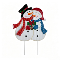 Décorations de Noël Artisanales : Père Noël et Mère Noël en Métal pour Jardin, Boîte Cadeau, Décoration Extérieure pour Pelouse et Porche