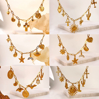 Bijoux sans ternissement Construisez votre propre collier soleil corail nœud papillon pâtes breloque minuscule or tortue hippocampe étoile de mer conque coquille pendentif
