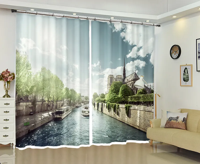 Cortina de ventana con estampado 3D para sala de estar, juego de ropa de cama de lujo con estampado Floral personalizado, ideal para dormitorio, cocina, envío directo