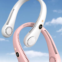Mini Ventilador de Cuello Portátil Recargable Más Vendido con Pantalla LED para Deportes y Enfriamiento al Aire Libre R8