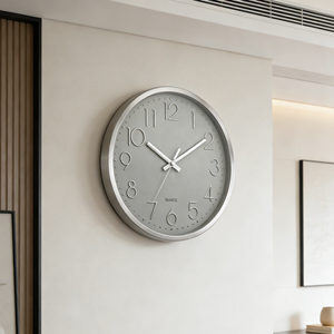 Reloj de Pared Contemporáneo de 12 Pulgadas, Color Gris, con Números 3D, Marco de Aluminio, Silencioso, de Cuarzo Analógico, Fácil de Leer, Estilo Urbano - Product Image 3