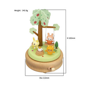 Carillon a Forma di Giostra con Animali, Scatola Musicale in Legno, Regalo con Musica, Design Adorabile per Bambini e Decorazione Casa - Product Image 3