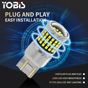 YOBIS ampoule <span class=keywords><strong>de</strong></span> frein LED super lumineuse pour voiture T20 Canbus Switchback LED blanc ambre 1156 1157 T20 3014 96SMD clignotants LED - Product Image 4