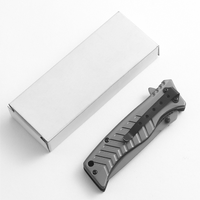 Couteau de survie pliable antidérapant en acier inoxydable, ouverture à une main avec bouton de pouce, couteau de poche utilitaire portable pour le camping