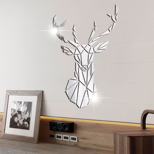 Autocollants muraux en <span class=keywords><strong>miroir</strong></span> tête <span class=keywords><strong>de</strong></span> cerf 3D, autocollant en <span class=keywords><strong>miroir</strong></span> acrylique, décoration murale pour la maison, art décoratif DIY, autocollant mural pour fond <span class=keywords><strong>de</strong></span> télévision, murale - Product Image 4