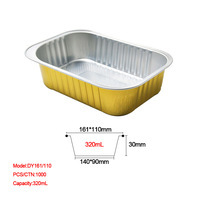 Conteneurs alimentaires jetables en PP et aluminium de 320 ml, moulés en pâte, de qualité alimentaire, pour la restauration aérienne, vente en gros, personnalisables en usine, moules de cuisson