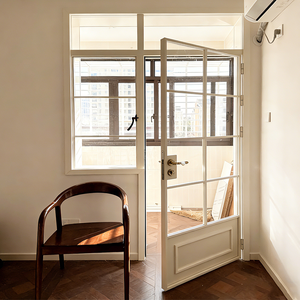 Portes françaises intérieures à grille blanche personnalisées, design moderne, <span class=keywords><strong>cadre</strong></span> en aluminium, double vitrage, portes battantes pour maisons - Product Image 2