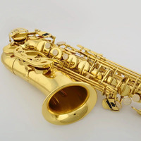 Factory Wholesale OEM New Style Gold Lacquer Bb Tone Brass Kid Soprano Sax Wind Instrument Customizable Rust Resistant