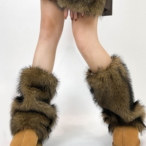 Calzini larghi di pelliccia per le donne Y2k Spice ragazze doppio strato dimagrante maniche eleganti Insta caldo caldo caldo invernale spesse scaldamuscoli - Product Image 2