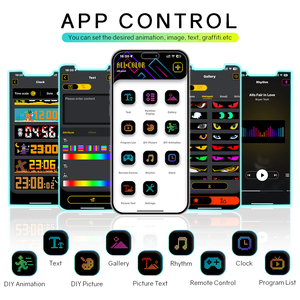 Đèn <span class=keywords><strong>LED</strong></span> bảng điều khiển mắt quỷ 2064 5V, đèn báo nhấp nháy hoạt hình, dán điều khiển từ xa bằng ứng dụng, màn hình <span class=keywords><strong>LED</strong></span> ô tô cho kính chắn gió xe hơi - Product Image 5