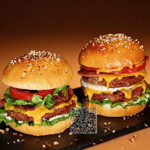 Modelo de Muestra de Hamburguesa con Queso y Bacon Falsos de Primera Calidad, Réplica Realista de Comida Rápida para Exhibición Publicitaria y Decoración de Sets de Cine - Product Image 1
