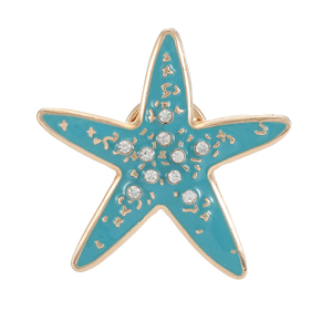 Bonito caballito de mar estrella de mar tortuga marina en forma de broches lindo cangrejo tiburón esmalte pines insignia de Animal marino - Product Image 5
