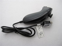 Télécommande noire sans fil 2 en 1 avec Motion Plus intégré et contrôleur Nunchuk pour WII
