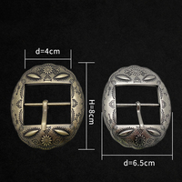 Boucle de ceinture vintage en alliage de zinc gravée, ovale, à ardillon unique, pour ceintures homme et femme