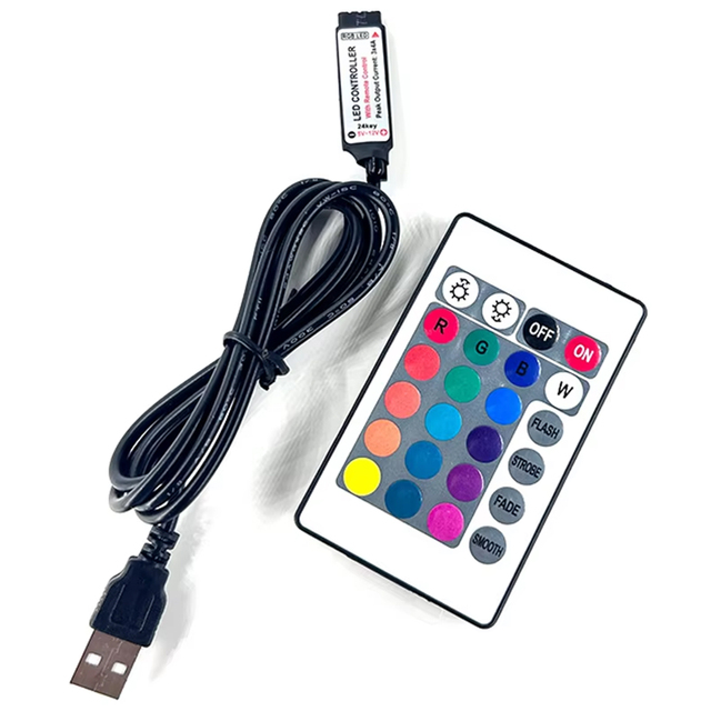 DC 5V USB LED Strip Light RGB Remote Controller 24 Keys IR Wireless Remote Control for LED Strip Light Home Decoration Lamp
