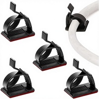 Attaches-câbles auto-adhésifs réglables en plastique écologique noir pour gestion des fils serrés, organisateurs de cordons pour TV, PC, Ethernet, bureau