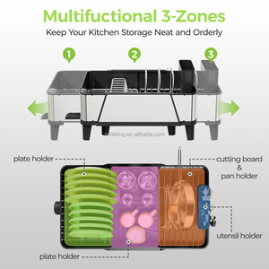 Escurridor de Platos Plegable WIREKING, Organizador de Encimera de Cocina, Estante para Platos de Acero Inoxidable, Multifuncional, para Colocar Sobre el Fregadero - Product Image 4