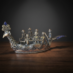 Sculpture artisanale en laiton de bateau tribal Dokra, art populaire traditionnel, objet de décoration pour la maison - Product Image 3