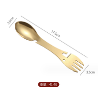 SOLO WILD Outils de survie en plein air 5 en 1 Camping Kit EDC multifonctionnel Fourchette pratique Couteau Cuillère Ouvre-boîte