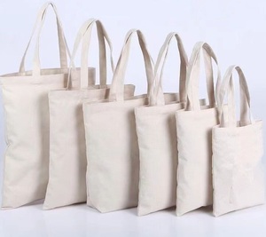 लोगो पेंटिंग के साथ कस्टम आकार और रंग खरीदारी पुनः प्रयोज्य रिक्त कपास भारी शुल्क बेज प्रिंट कैनवास टोटे बैग बैग - Product Image 6