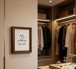 Impresión en Lienzo de Perro Divertido con Marco Dorado Vintage, Decoración Minimalista para Baño Estilo <span class=keywords><strong>Picasso</strong></span>, Muestras OEM ODM Listas en Media Jornada - Product Image 6
