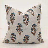 Housse de coussin beige vintage à motif botanique 100% coton, motif héritage, pour canapé, chaise, décoration intérieure