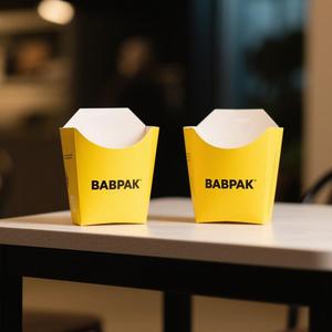 Custom Embossed French Fry Takeout Boxes Yellow Paper Food Grade Kraft Snack <b>Containers</b> Self-Erecting Packaging for <b>Potato</b> Chips - Product Image 6