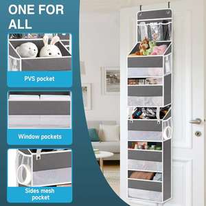 2-in-1 Adjustable Over the <b>Door</b> Organizer with Strong 49 Lbs <b>Weight</b> Capacity Fabric Hanging <b>Door</b> Clothing Organizer - Product Image 5