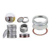Tapas de hojalata plateadas regulares a granel de 70 mm y 86 mm, antiderrame, para latas de boca ancha Mason con tapa de rosca para almacenamiento de alimentos y bebidas