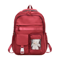 Sac à dos scolaire mignon en nylon pour adolescentes, multi-poches, grande capacité, léger, pour voyages, étudiants, ordinateur portable et livres