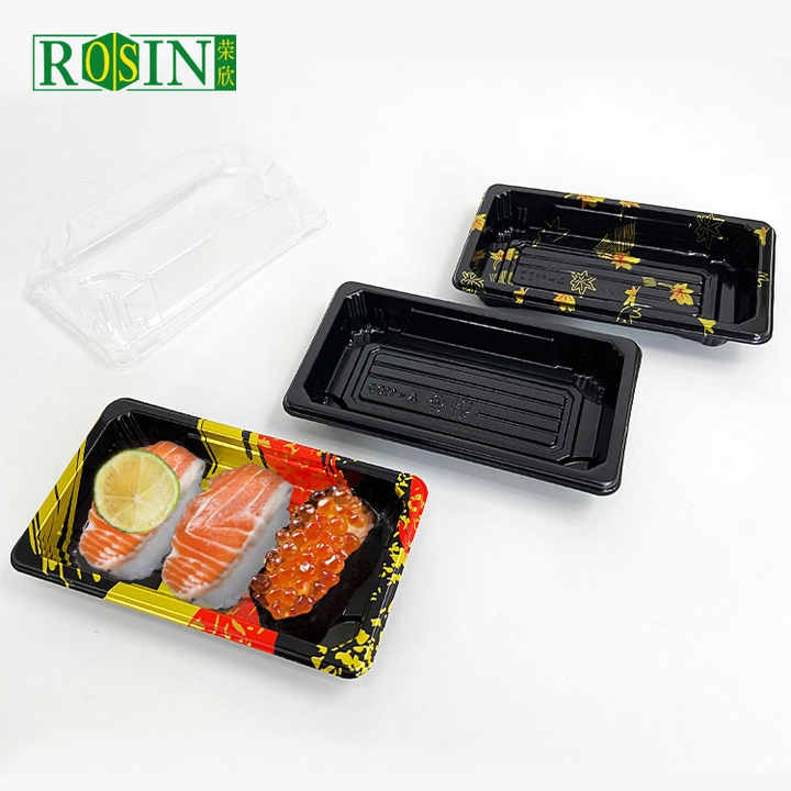 To Go Box Asian Custom Disposable Japanese Pack Packaging Biodegradables Takeaway Black ...