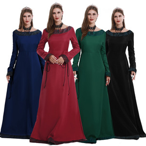 Vestido Vintage Europeo para Mujer, Estilo Retro de Mediados de Siglo, con Hombros Descubiertos, Manga Larga, Cintura Natural y Diseño de Empalmes - Product Image 5